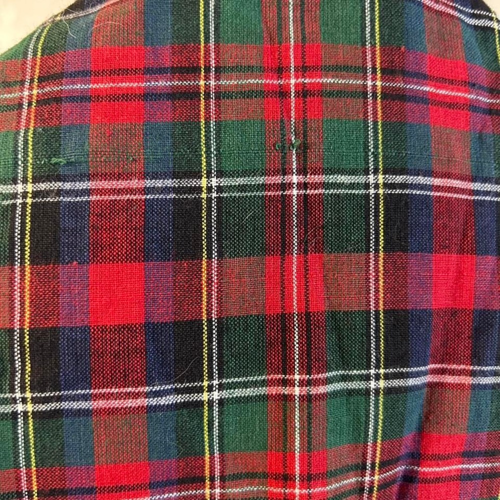 Casey & Max Vintage Christmas Patchwork Vest Plaid Trim Holiday Vest - Size S - Picture 6 of 8